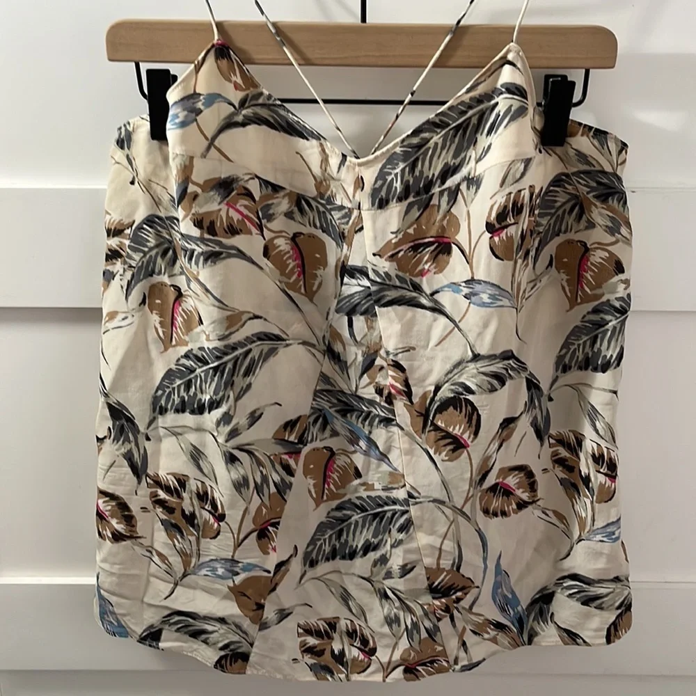 MADEWELL | GUC Strappy Flowy Fall Colored Botanical Tank Top L - Picture 2 of 7